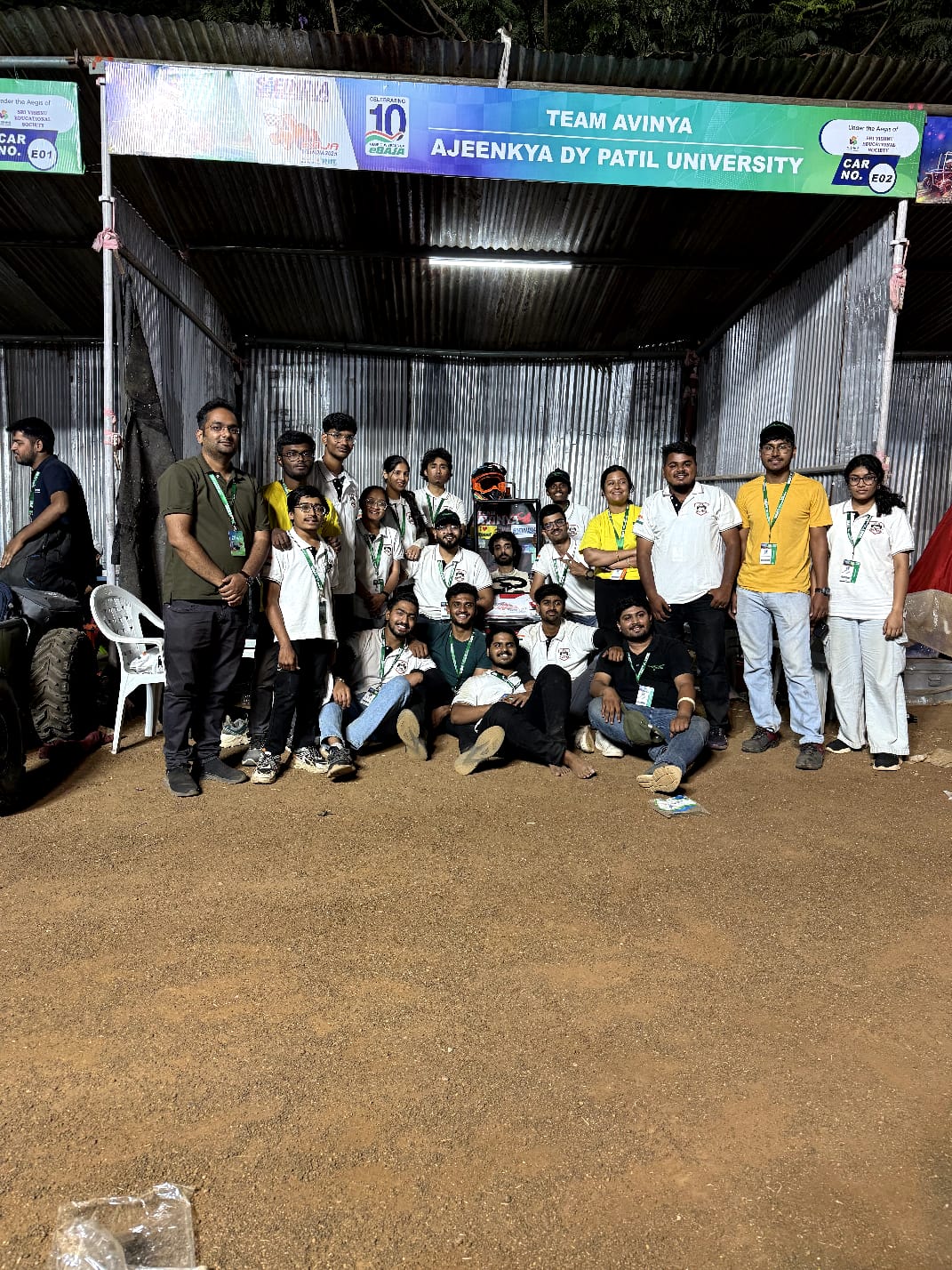 Team Avinya memorable team photo after successful completion of SAEINDIA eBAJA competition